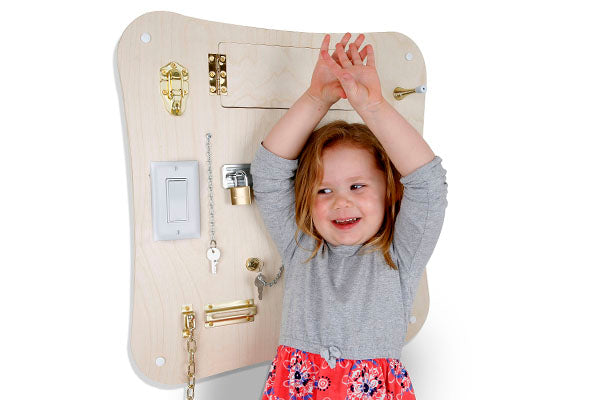 Build Fine Motor Skills with the Locks and Latches Busy Board