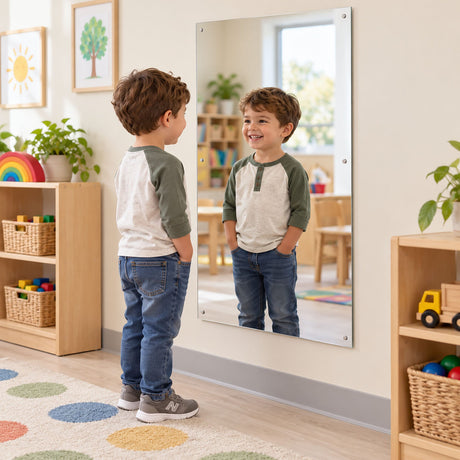 Shatterproof Acrylic Mirror – 36" x 48" Sensory Room Wall Mirror