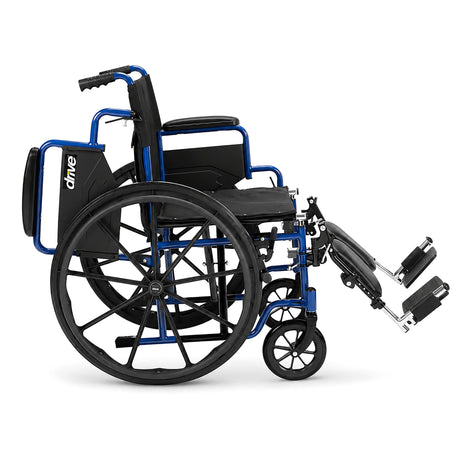 Drive Medical Blue Streak Wheelchair – Flip-Back Arms & Elevating Leg Rests
