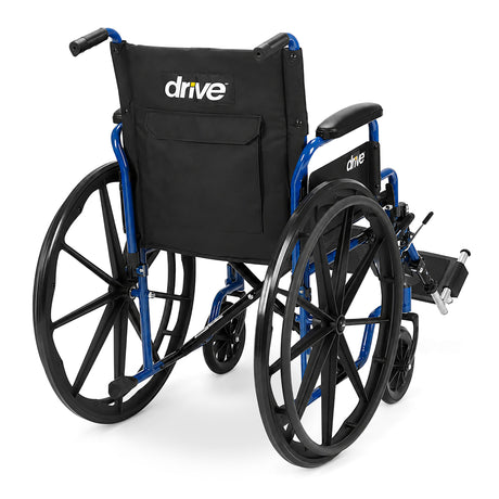 Drive Medical Blue Streak Wheelchair – Flip-Back Arms & Elevating Leg Rests
