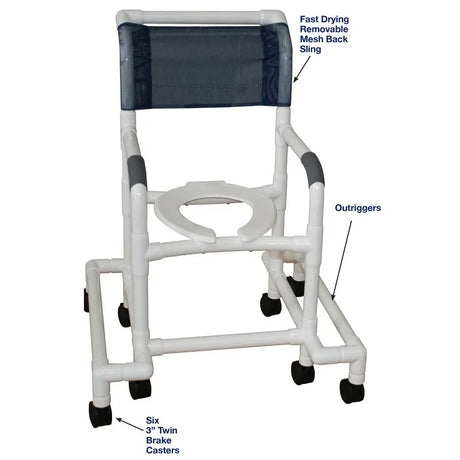 MJM Outrigger Shower Chair 18" Open Front 300lb