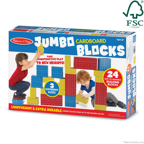 Melissa & Doug Jumbo Cardboard Blocks – Durable Building Set for Kids
