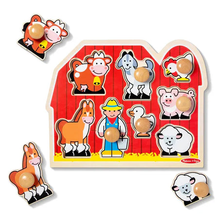 Melissa & Doug Farm Friends Jumbo Peg Puzzle - 8 Pieces 3391