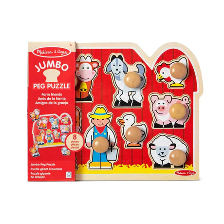 Melissa & Doug Farm Friends Jumbo Peg Puzzle - 8 Pieces 3391