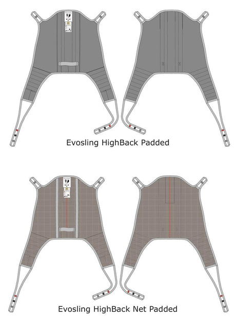 EvoSling HighBack Net M, Polyester Mesh. Padded Legs and Hea
