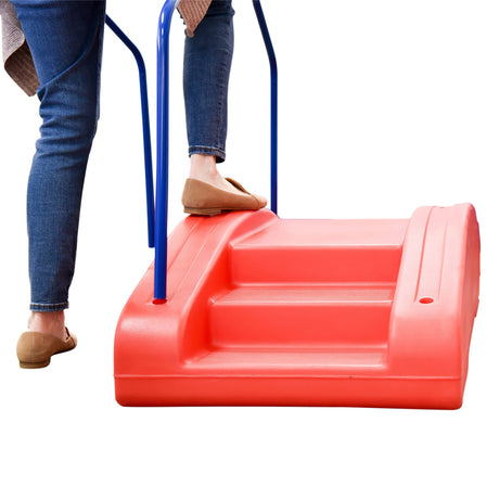 Blue Hand Rails for Red Rocker
