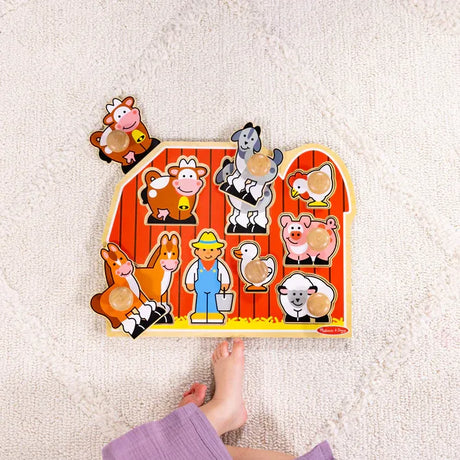 Melissa & Doug Farm Friends Jumbo Peg Puzzle - 8 Pieces 3391