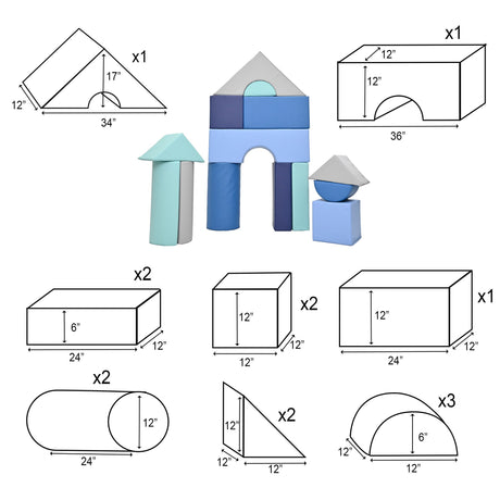 Children's Factory 12" Module Blocks | Soft Play Building Blocks