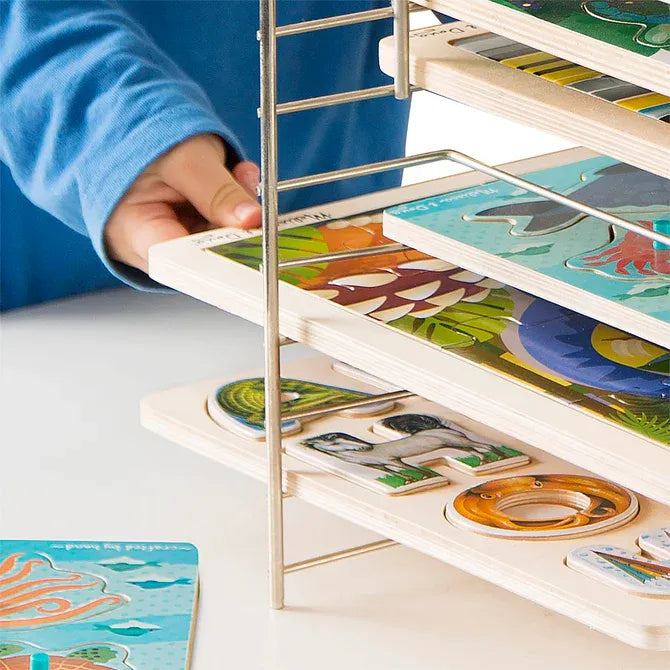 Melissa & Doug Espositore Per Puzzle – Rack Metallico A Fili, Contiene 12 Puzzle - 3
