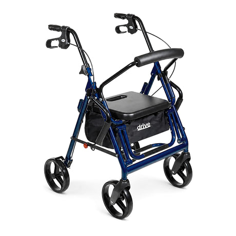 Drive Medical Duet Rollator & Transport Chair – 2-in-1 Mobility Aid with 8" Wheels