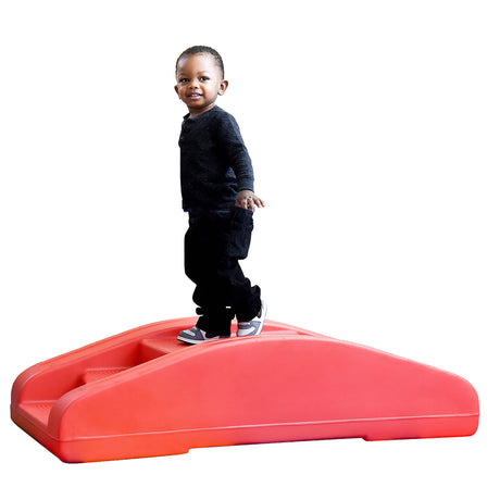 Children’s Factory Red Rocker Toddler Bridge – 2-in-1 Rocker and Balance Bridge with Safety Rails