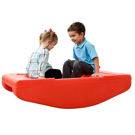 Children’s Factory Red Rocker Toddler Bridge – 2-in-1 Rocker and Balance Bridge with Safety Rails
