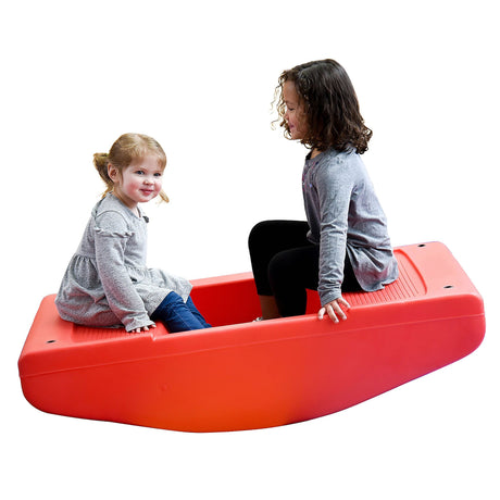 Children’s Factory Red Rocker Toddler Bridge – 2-in-1 Rocker and Balance Bridge with Safety Rails