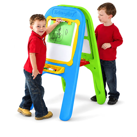 Children's Factory Indoor/Outdoor Molded Double Easel | Double-Sided Kids Easel