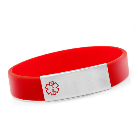 Silicone Medical Alert Identification Bracelet