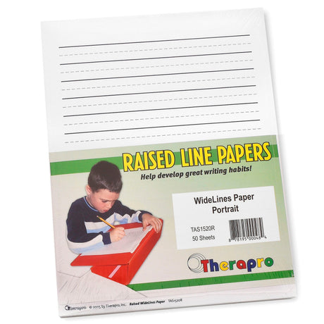 Therapro Raised Line Paper, Wide Lines