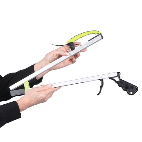 Deluxe Jaw/Trigger folding reaching aid, pistol grip, open-jaw, 32"