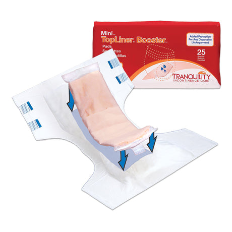 Tranquility TopLiner Booster Pad-Mini 10 1/2"X2 3/4" 5.7OZ - Case of 200
