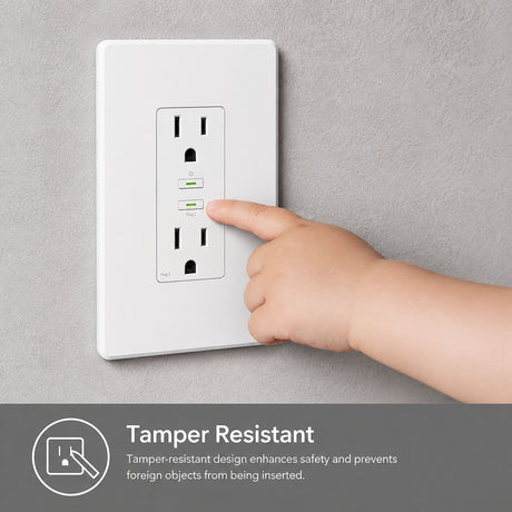 Wi‑Fi Power Outlet KP200 – In-Wall Smart Duplex Outlet with Alexa & Google Assistant
