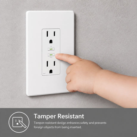 Wi‑Fi Power Outlet KP200 – In-Wall Smart Duplex Outlet with Alexa & Google Assistant