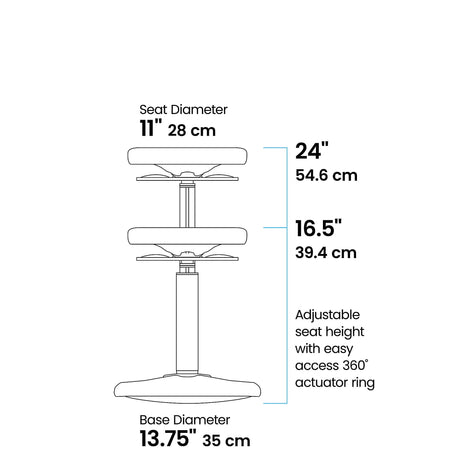 Kore Kids Adjustable Tall Wobble Chair - 16.5"-24"