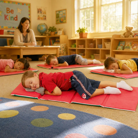 Children's Factory Pillow Rest Mat | Folding Daycare Nap Mat