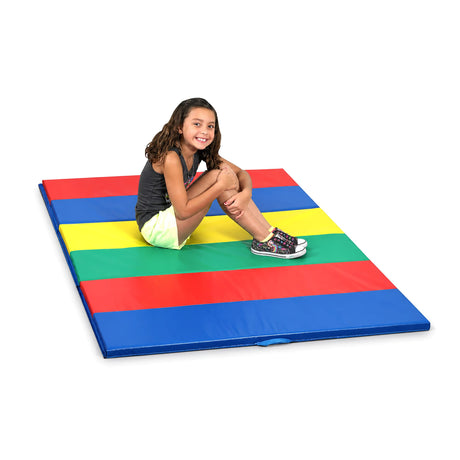 Children's Factory Rainbow Panel Folding Mat | Folding Tumbling Mat