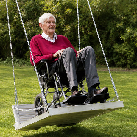 Wheelchair Platform Swing with Frame – Accessible Sensory Therapy Swing for Manual Wheelchairs