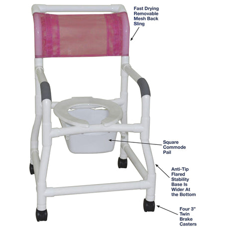 Flared Stability Base Shower Chair with Square Pail