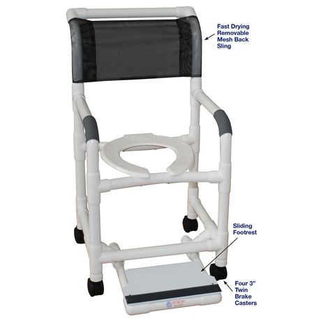 Shower Chair with Sliding Footrest