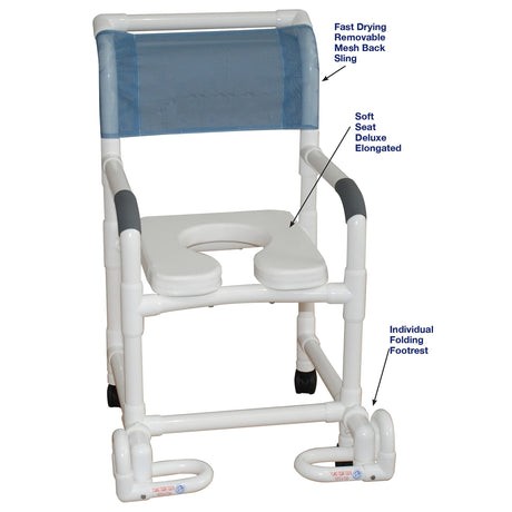 Shower Chair with Soft Seat and Individual Footrest
