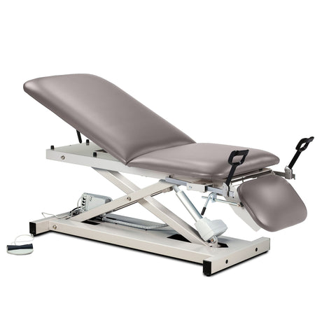 Open Base Power Table with Adjustable Backrest, Footrest & Stirrups