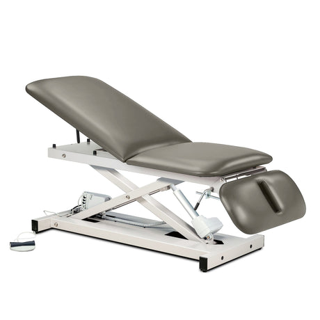 Clinton Industries Power 500 Open Base Power Table with Adjustable Backrest & Drop Section