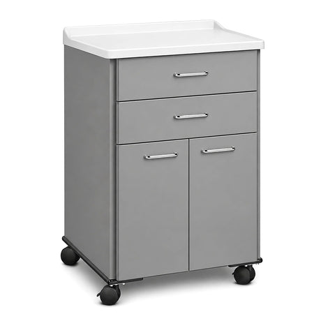 Molded Top, Mobile Treatment Cabinet with 2 Doors and 2 Drawers