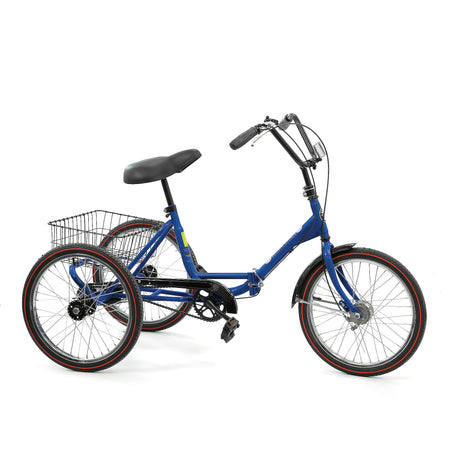 Worksman Port-O Folding Trike - Single Speed with Coaster Brake and Front Caliper Brake