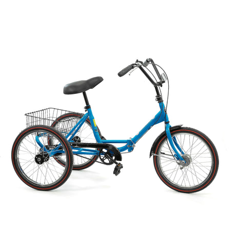 Worksman Port-O Junior Folding Trike Single Speed Freewheel with Front Drum & Caliper Brakes