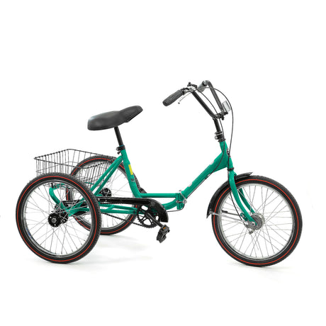 Worksman Port-O Junior Folding Trike Single Speed Freewheel with Front Drum & Caliper Brakes