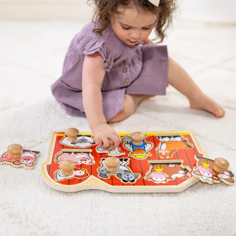 Melissa & Doug Farm Friends Jumbo Peg Puzzle - 8 Pieces 3391