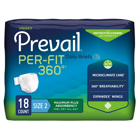 Prevail Per-Fit360° Disposable Underwear- Size 2/Large - Case of 72