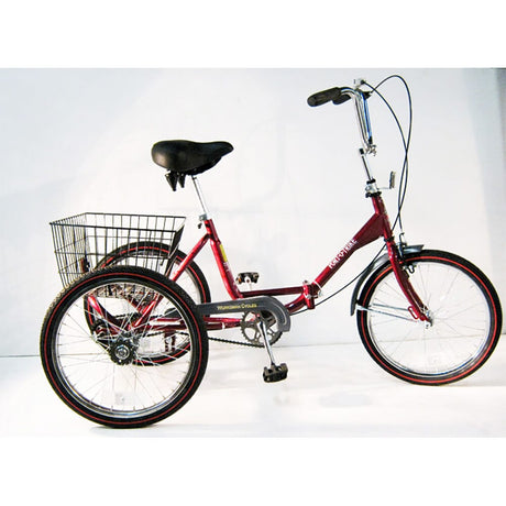 Worksman Port-O Folding Trike - Single Speed Freewheel with Front Caliper Brake